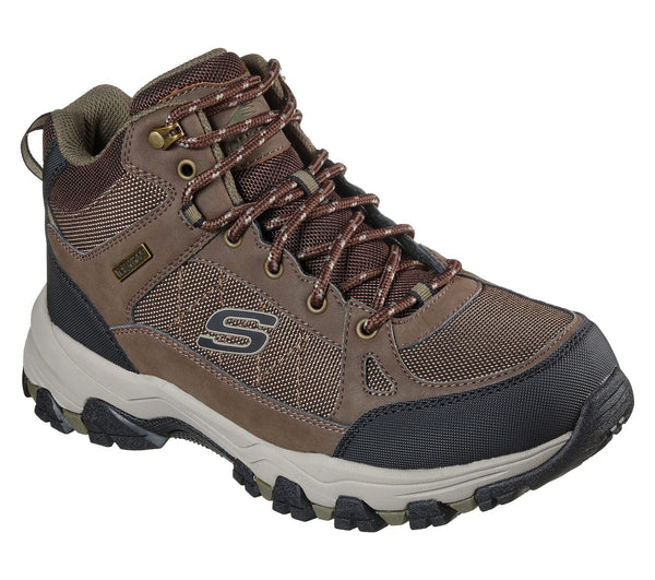 Skechers 204477 Selmen Melano Mens Chocolate Brown Waterproof Leather Lace Up Walking Boots