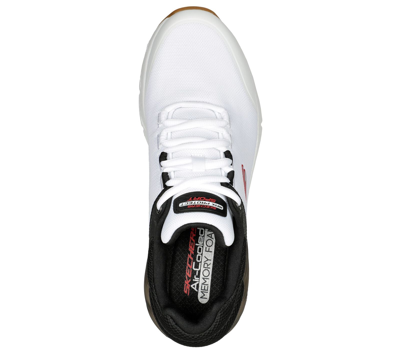 Skechers 232660 Max Protect Sport Balmer Mens White & Black Textile Lace Up Trainers