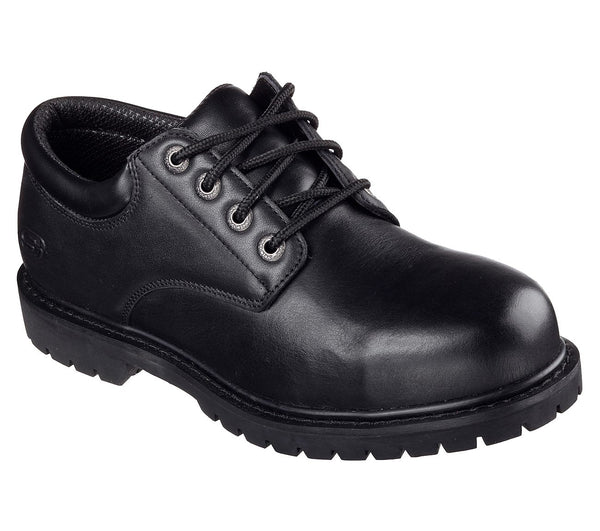 Skechers 77041EC Cottonwood Elks SR Mens Black Lace Up Work Shoes