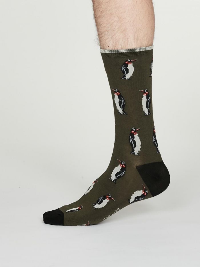 Thought SPM 581 Penguin Mens Bamboo Animal Socks