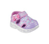 Skechers 303250N Heart Lights Girls Pink And Lavender Textile Touch Fastening Sandals