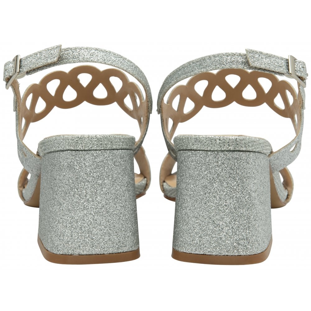 Lotus Dion Ladies Silver Textile Buckle Sandals