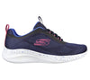Skechers 149851 Ultra Flex 3.0 New Horizons Ladies Navy And Pink Textile Vegan Lace Up Trainers