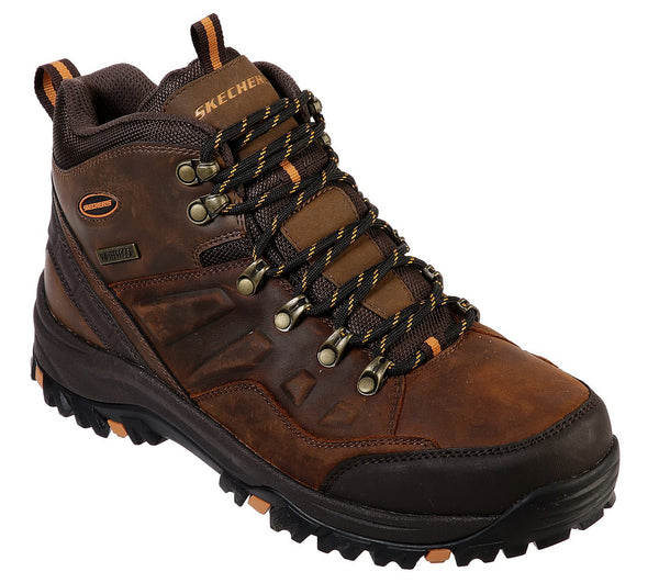 Skechers 65529 Relment Traven Mens Brown Waterproof Relaxed Fit Memory Foam Lace Up Boots
