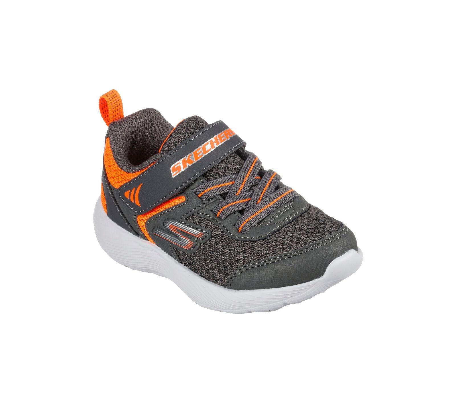 Skechers 407237N Dyna Lite Boys Charcoal And Orange Textile Touch Fastening TrainersSS23SALE20