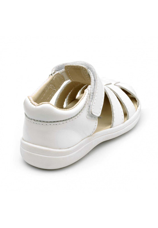 Chipmunk Nancy Girls White Leather Touch Fastening Sandals