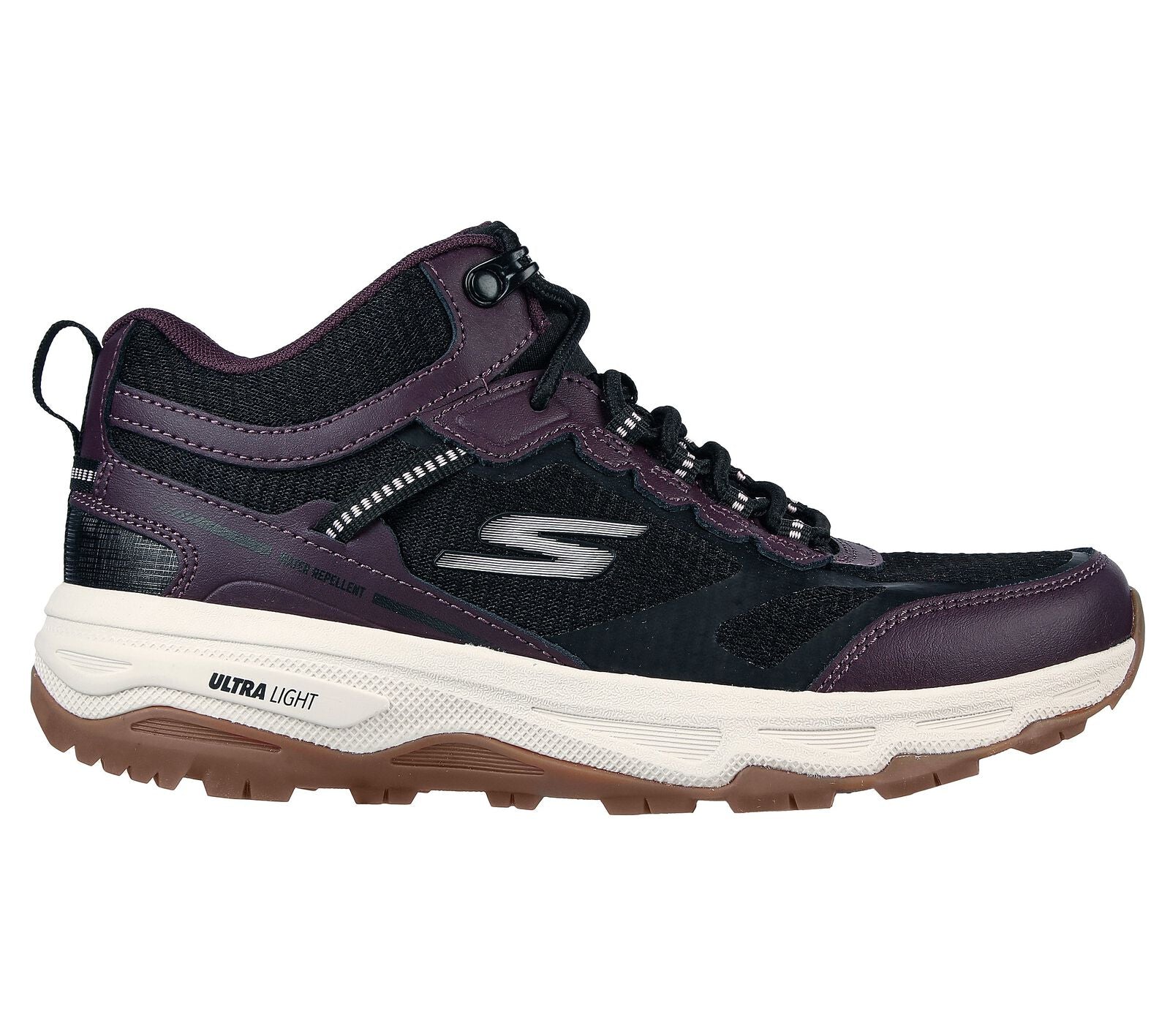 Skechers 128206 Go Run Trail Ladies Black/Purple Water Resistant Ankle Boots