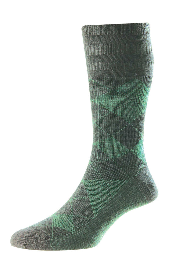 HJ Socks HJ96 Mens Argyle Wool Softop Socks