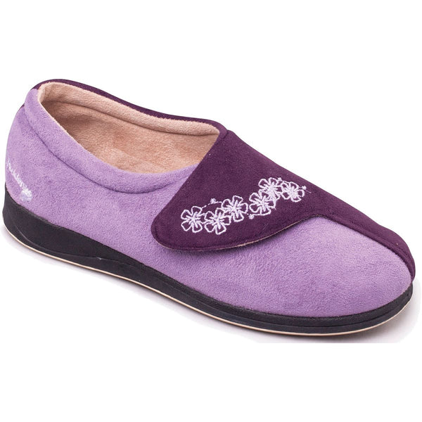 Padders Hug Purple 424N/78 Ladies Wider Fitting Slippers