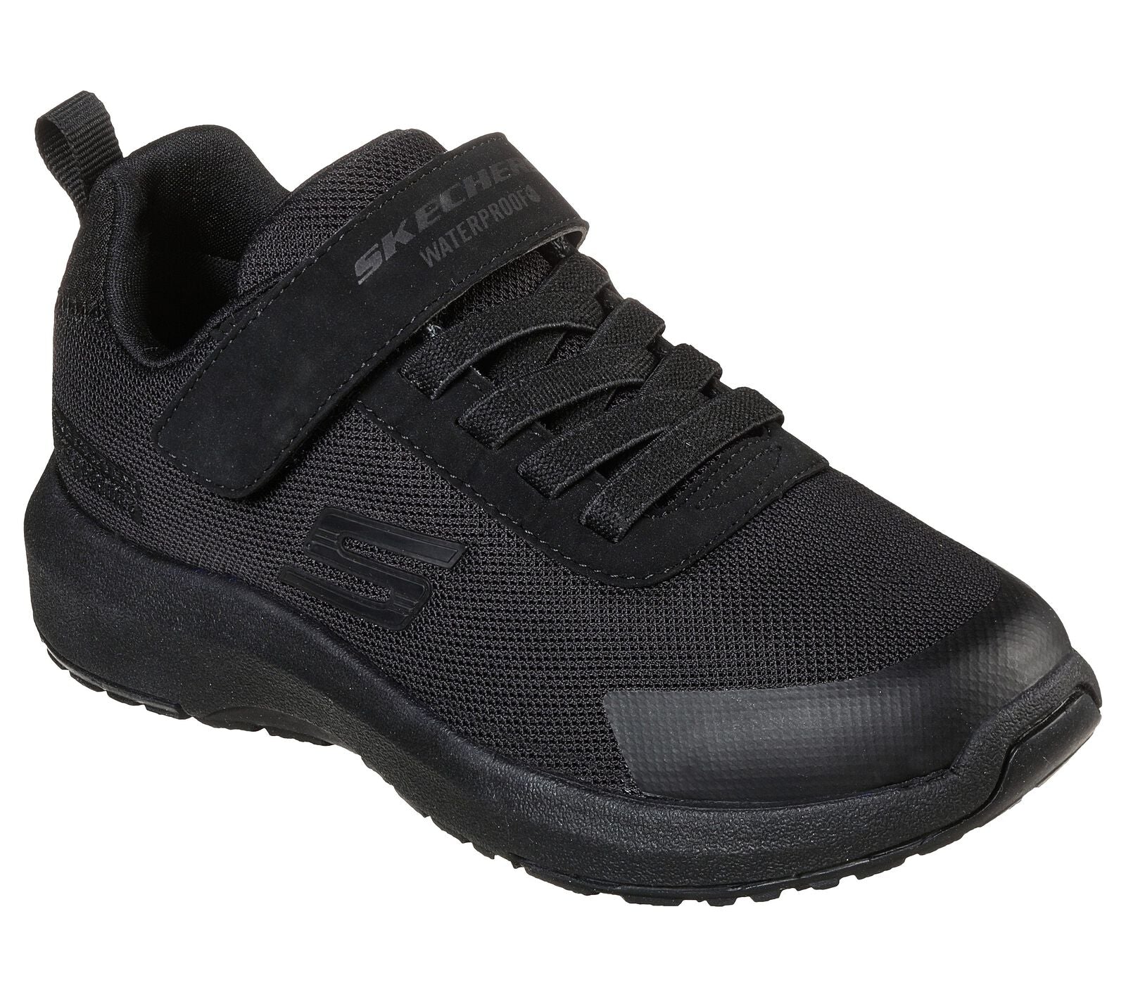 Skechers 403661L Dynamic Tread Hydrode Boys Black Textile Waterproof Touch Fastening School Shoes