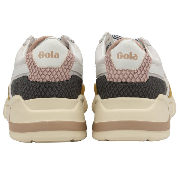Gola Eclipse Trident Snake Ladies White, Sun And Pink Lace Up Trainers