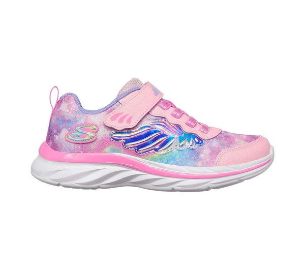 Skechers 302208L Quick Kicks Flying Beauty Girls Pink And Lavender Textile Touch Fastening Trainers