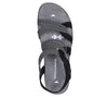 Skechers 163186 Reggae Slim Summer Of Fun Ladies Black Textile Vegan Touch Fastening Sandals