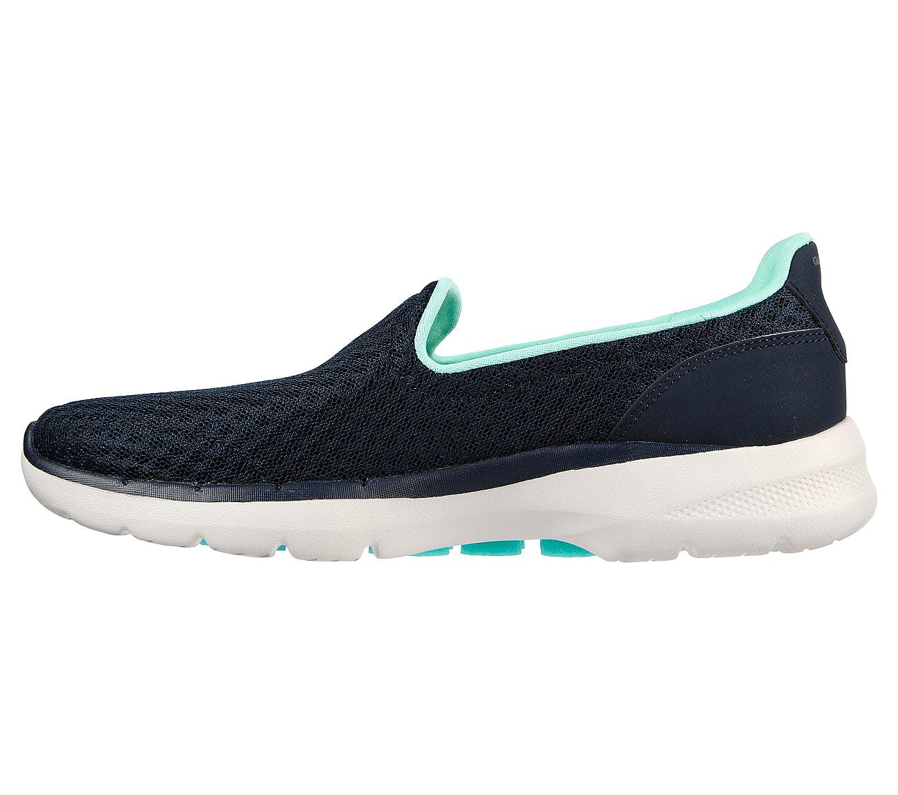 Skechers 124508 Go Walk 6 Big Spalsh Ladies Navy and Turquoise Slip On Trainers