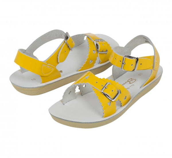 Salt-Water Sweetheart Childrens Shiny Yellow Leather Sandals