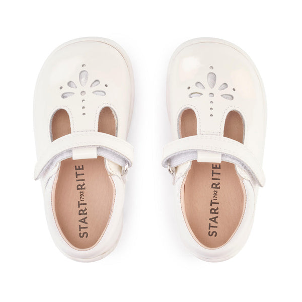 StartRite Puzzle 0779_14 Girls White Patent Leather Touch Fastening Shoes