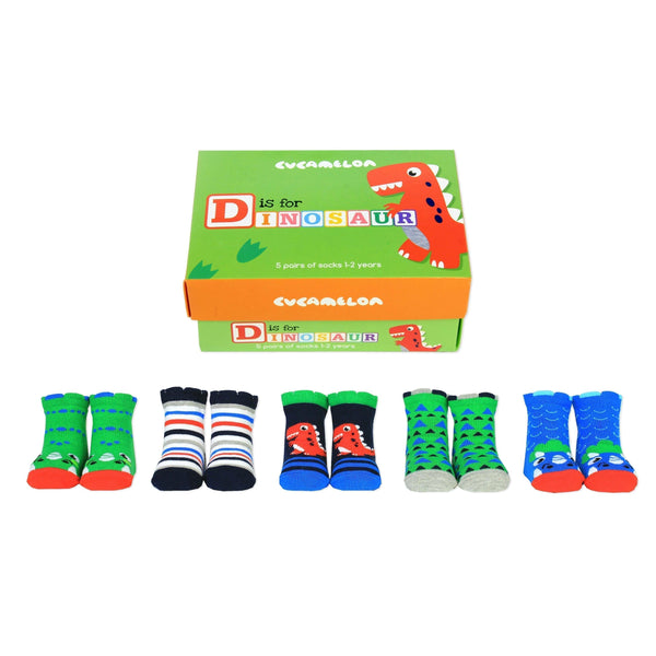 Cucamelon Dippy The Dinosaur Socks Box