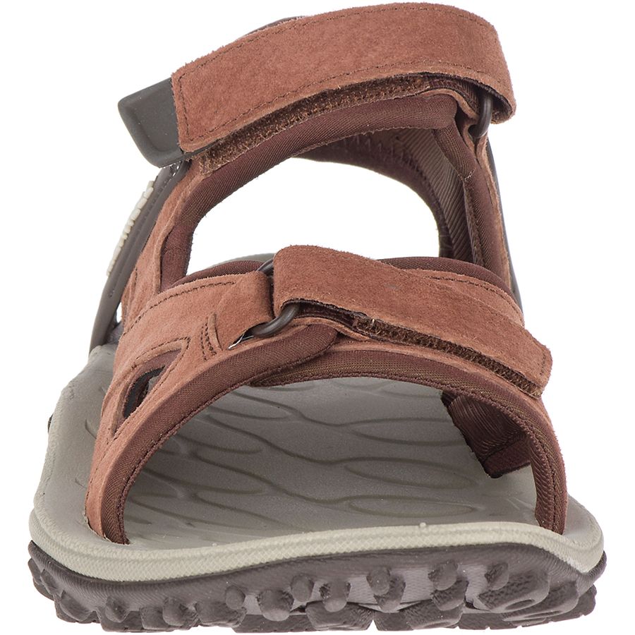 Merrell Kahuna 4 Strap Ladies Choc Leather & Textile Touch Fastening Sandals
