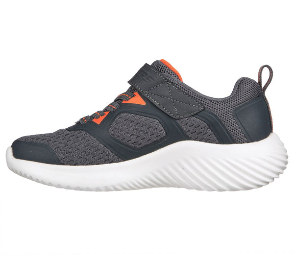 Skechers 403736L Bounder Boys Charcoal And Orange Textile Touch Fastening Trainers