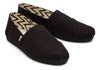 Toms Alpargata 10017716 Ladies Black Recycled Cotton Vegan Slip On Shoes