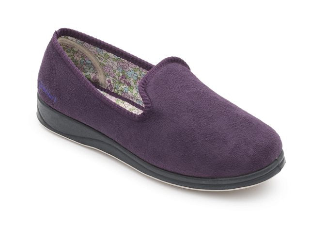 Padders Repose 406/78 Purple Ladies Wide Fitting Slippers