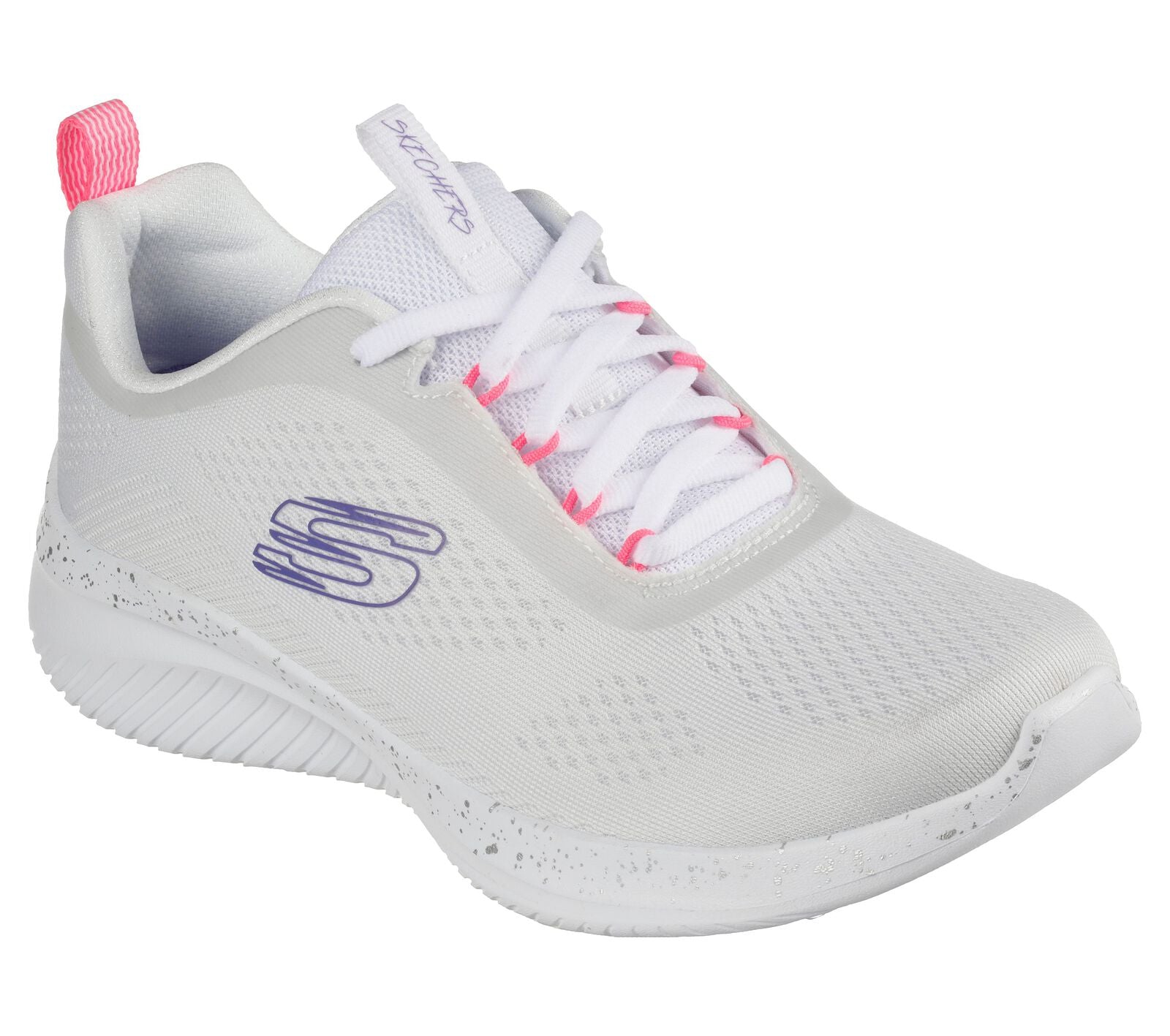 Skechers 149851 Ultra Flex 3.0 New Horizons Ladies White Textile Vegan Lace Up Trainers
