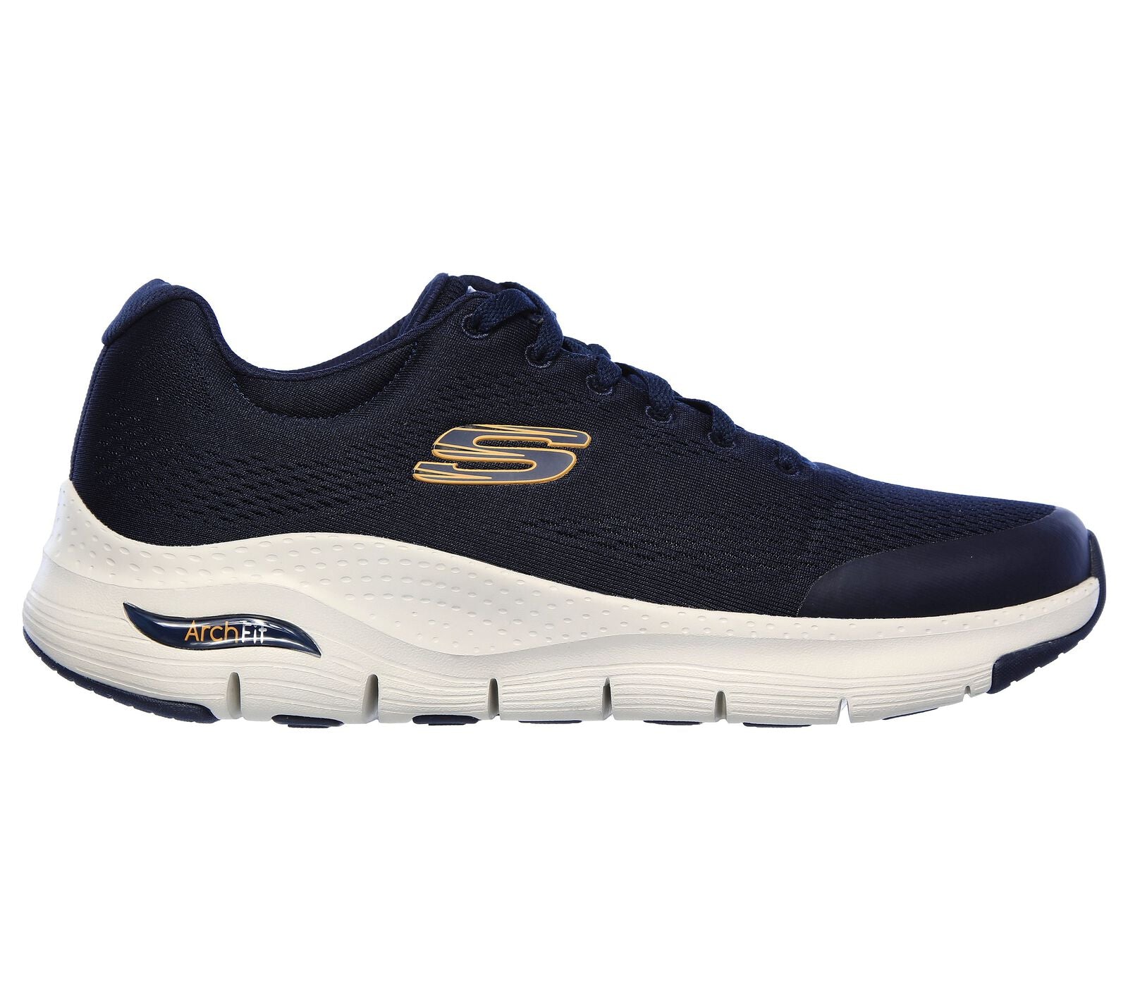 Skechers 232040 Arch Fit Mens Navy Textile Arch Support Lace Up Trainers