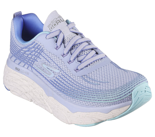 Skechers 128563 Max Cushioning Elite Galaxy B Ladies Blue And Light Blue Textile Lace Up Trainers