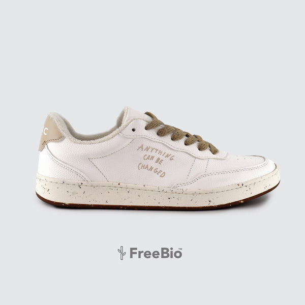 ACBC Evergreen Ladies White And Cream Lace Up Trainers