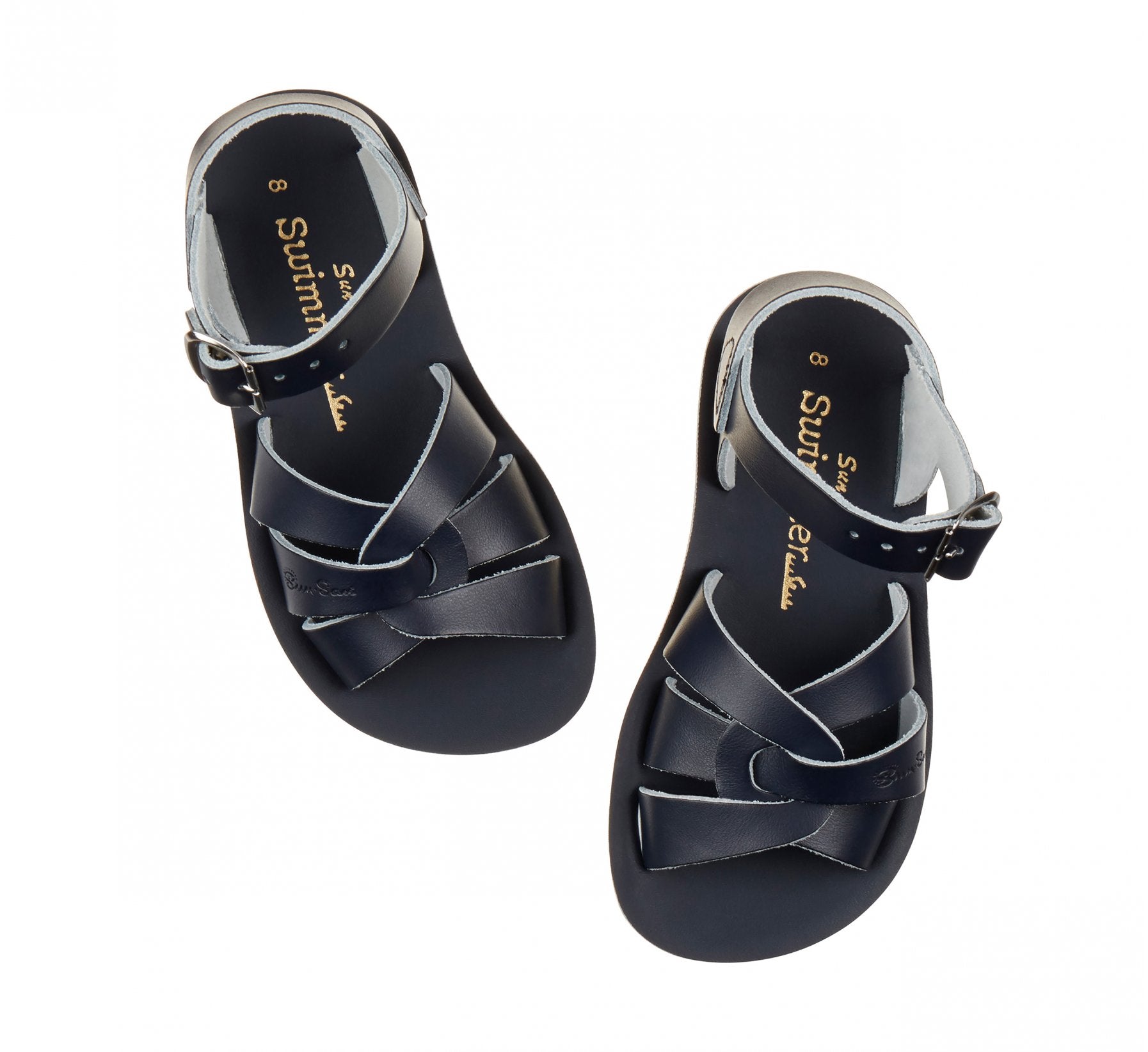 Salt-Water Swimmer Childrens Navy Leather Sandals