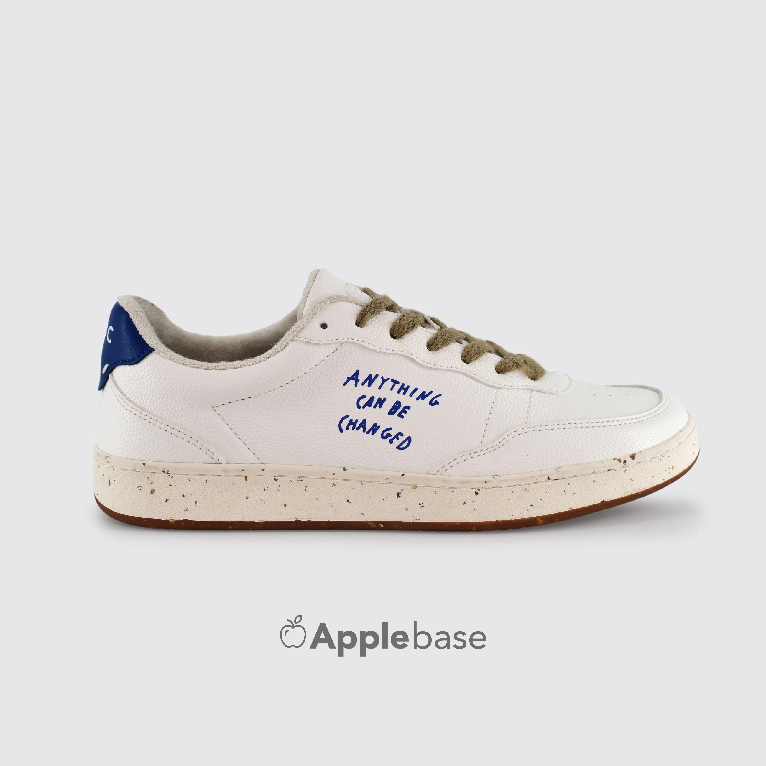 ACBC Evergreen Mens White And Blue Apple Lace Up Trainers