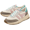 Gola Jupiter Ladies Off White And Pink Leather & Textile Lace Up Trainers