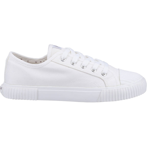 Hush Puppies Brooke Ladies White Textile Lace Up Trainers