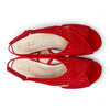Van Dal Elan Ladies Poppy Red Perforated Suede Slingback Sandals