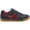 Gola Harrier Mens Navy & Deep Red Leather Lace Up Trainers