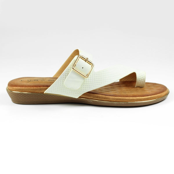 Lunar Demi JLH281 Ladies White Toe-Post Sandals