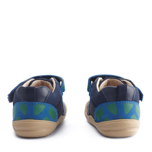 Start-Rite (JoJo) Companion 0815_9 Boys Navy Leather & Nubuck Touch Fastening Shoes