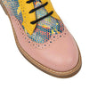 Embassy London The Artist Ladies Pink and Yellow Leather Lace Up Brogues