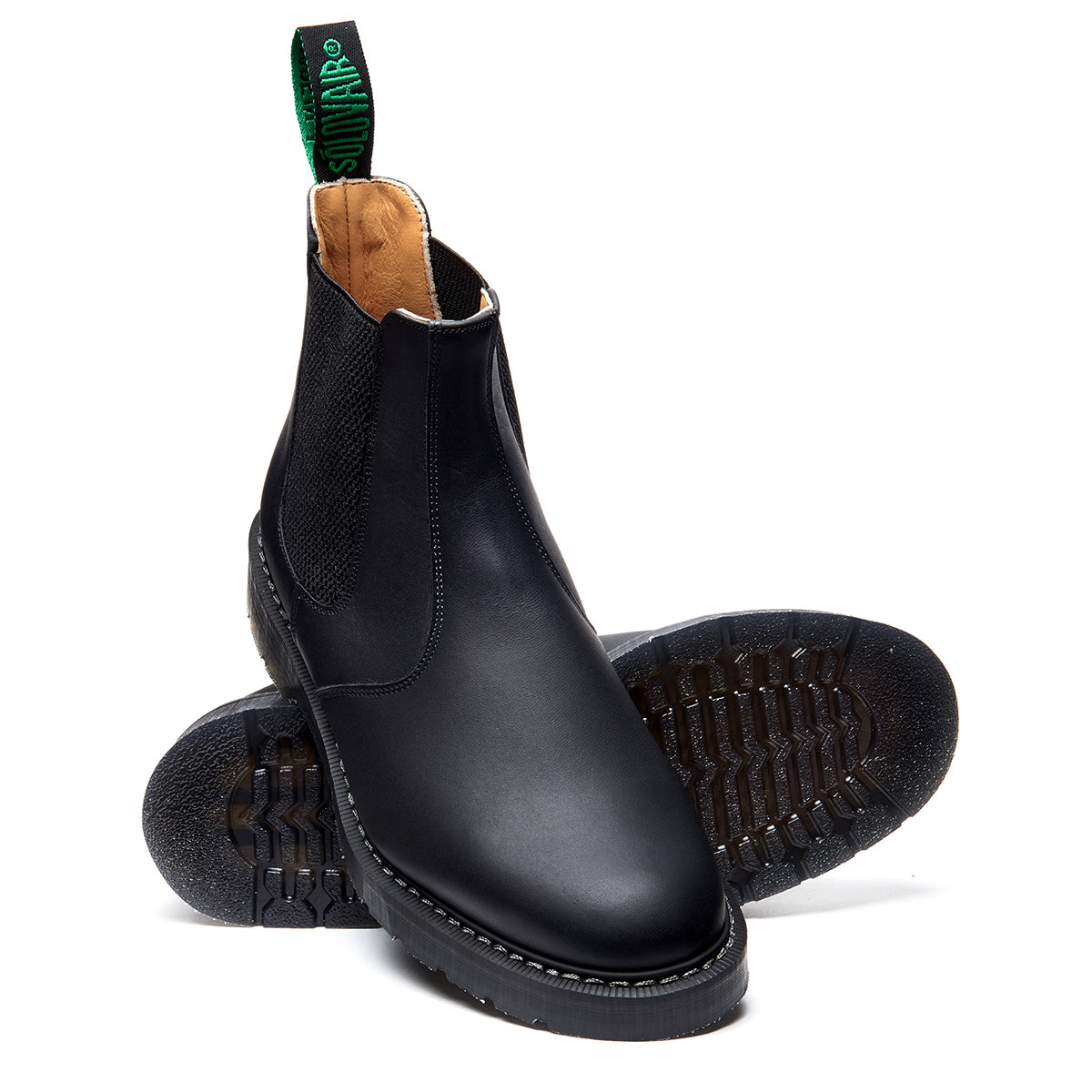 Solovair Dealer Boot S0-900-BG-G Mens Black Greasy Leather Pull On Ankle Boots