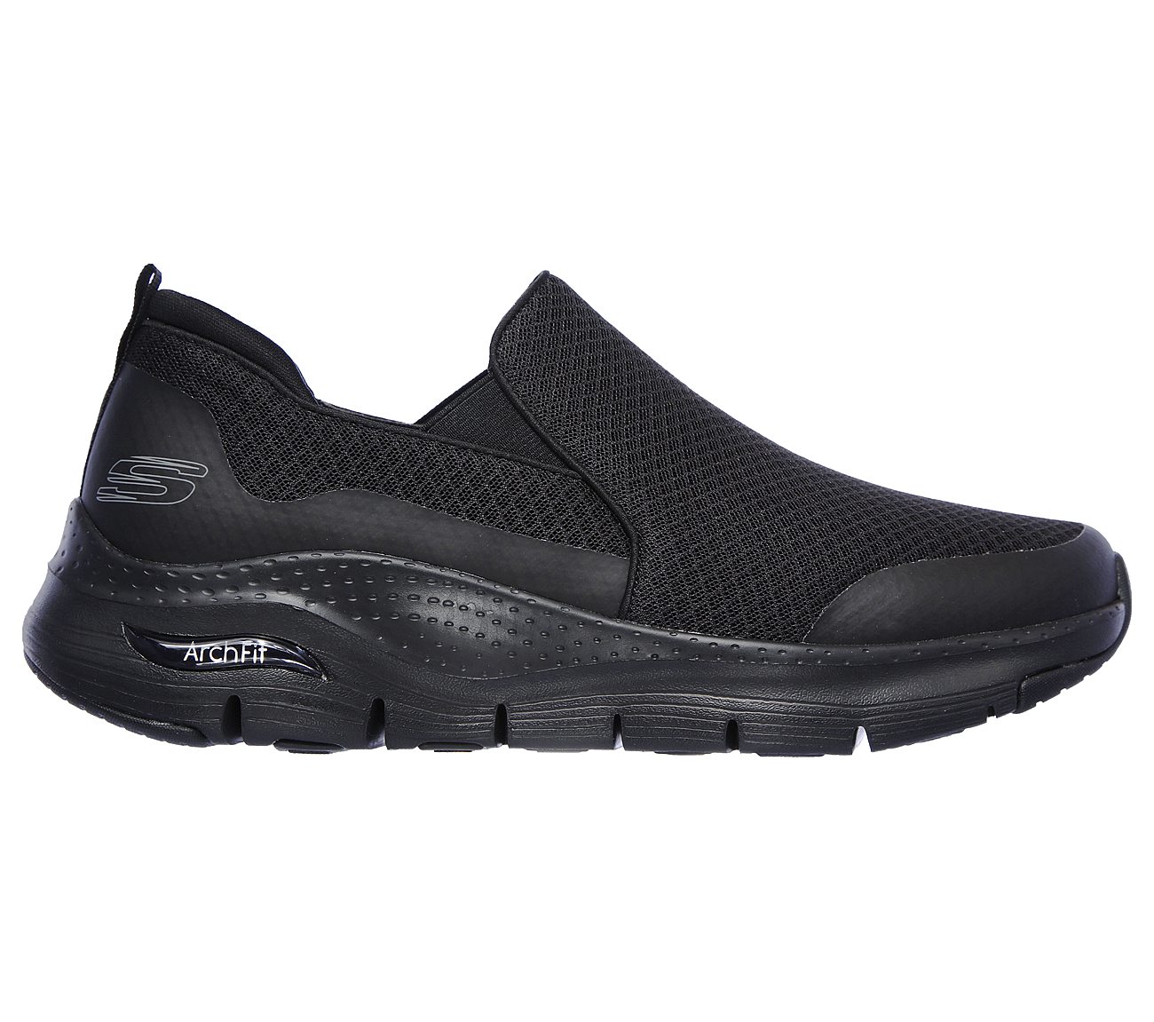 Skechers 232043 Arch Fit Banlin Mens Black Arch Support Slip On Slip Ons