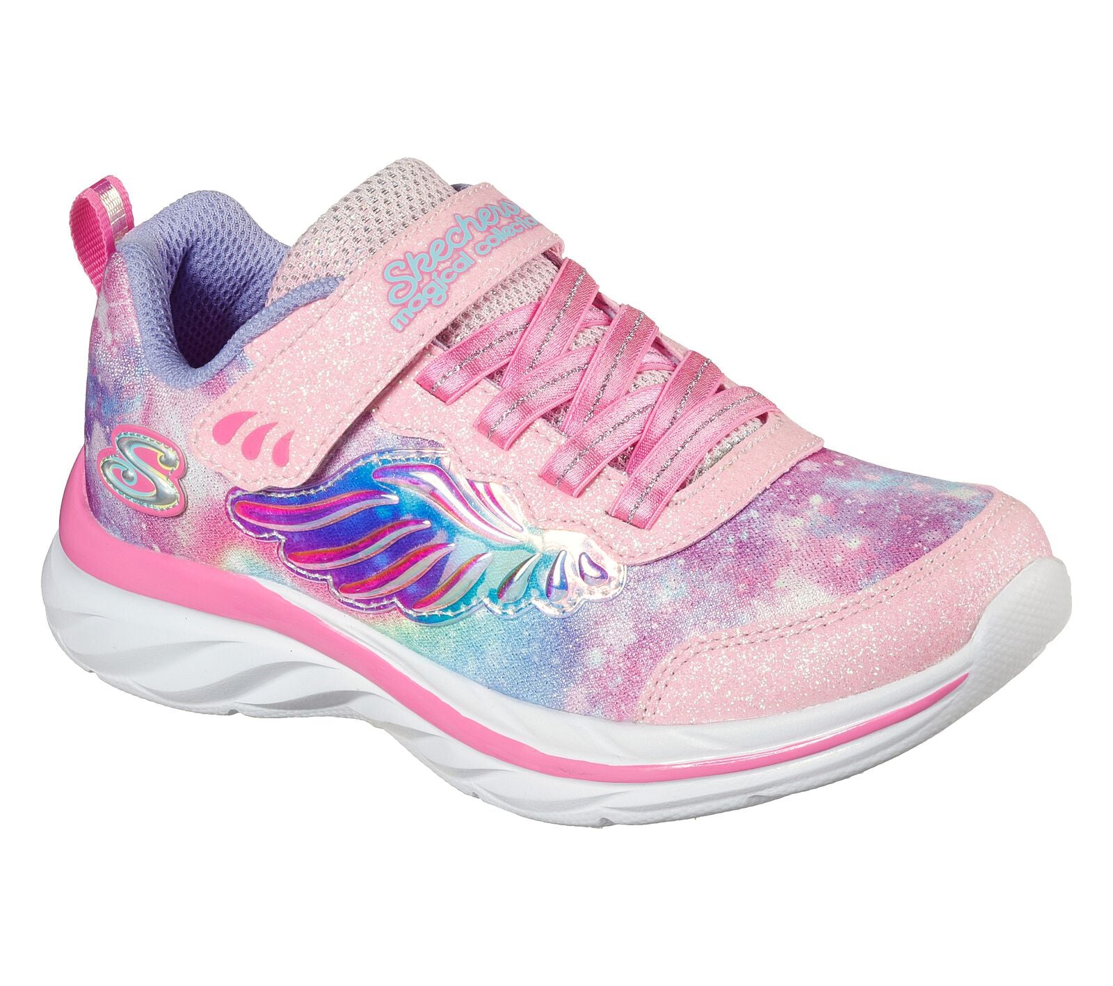Skechers 302208L Quick Kicks Flying Beauty Girls Pink And Lavender Textile Touch Fastening Trainers