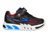 Skechers 400137N Flex Glow Elite Vorlo Boys Black And Red Synthetic Touch Fastening Trainers