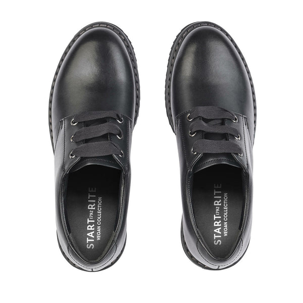 Start Rite Impact Vegan Black Synthetic Lace Up School Shoes