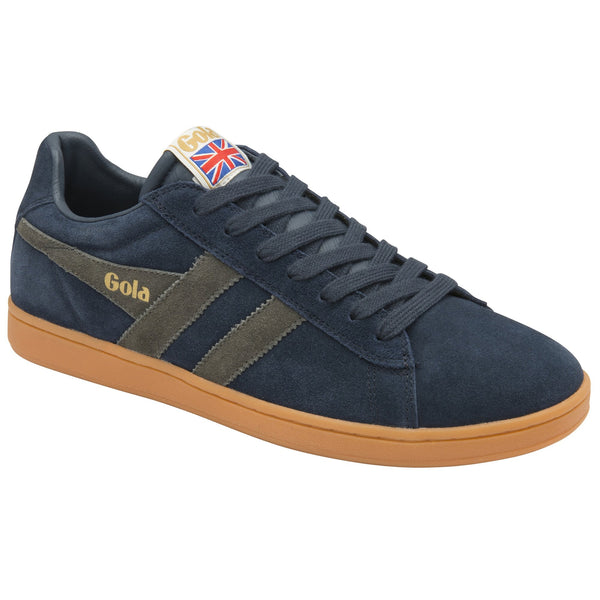Gola Equipe Mens Navy & Sage Suede Lace Up Trainers