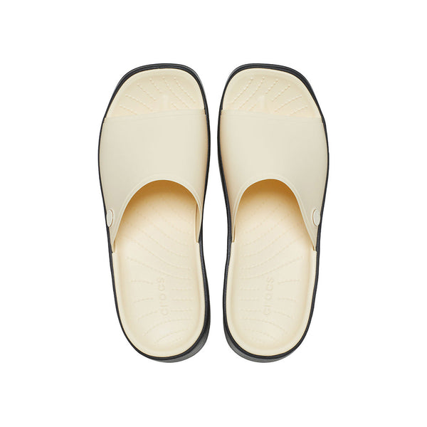 Crocs Skyline Slide 208182-1LG Ladies Vanilla And Black Slider Sandals