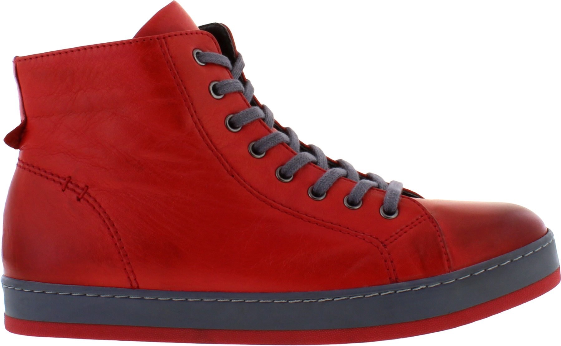 Adesso A6246 Ladies Yankee Red Leather Lace Up Ankle Boots