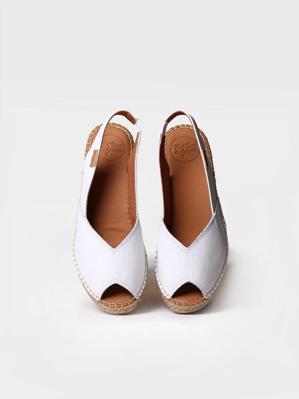 Toni Pons Bernia-P Ladies  Spanish White Leather Pull On Sandals