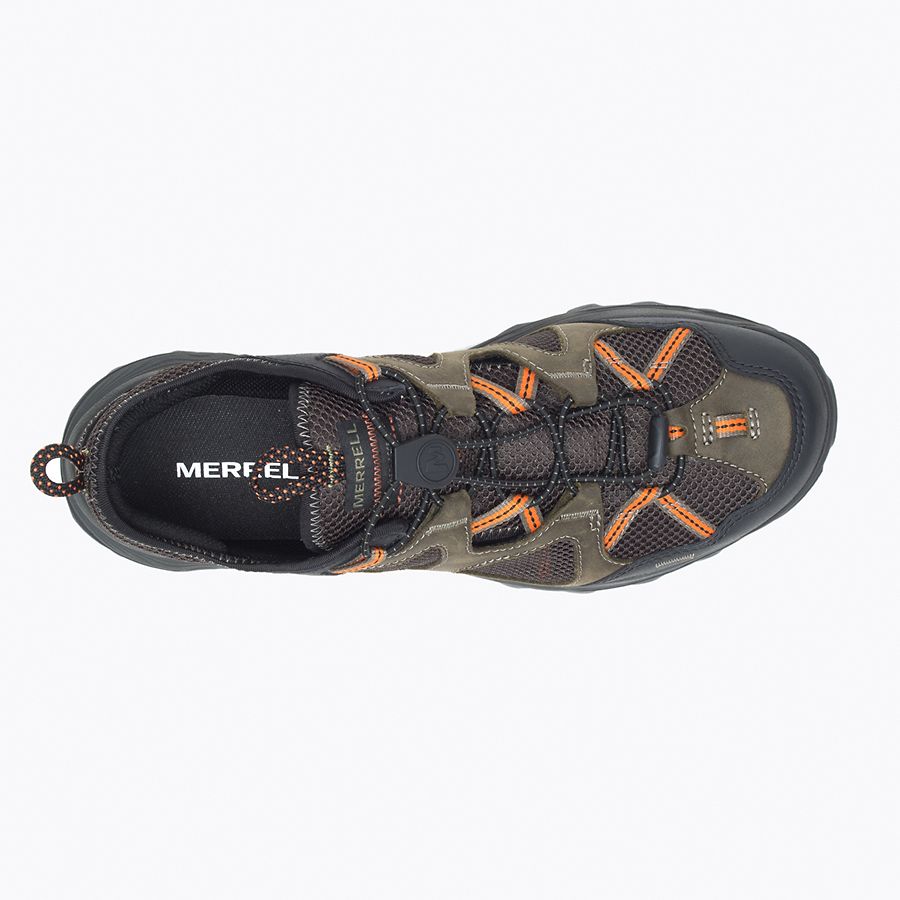 Merrell Speed Strike LTR Sieve Mens Olive Leather & Textile Elasticated Sandals