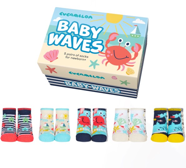 Cucamelon Baby Waves Socks Box