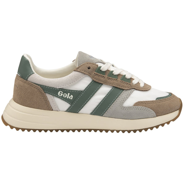 Gola Chicago Ladies Off White & Cappuccino Nylon Lace Up Trainers